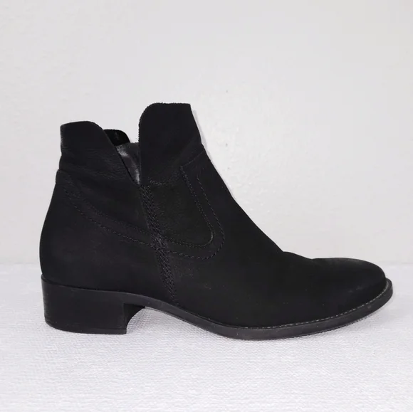 Paul Green Boston Bootie Black Nubuck Heeled Ankle Boots US 7 - Picture 2 of 11